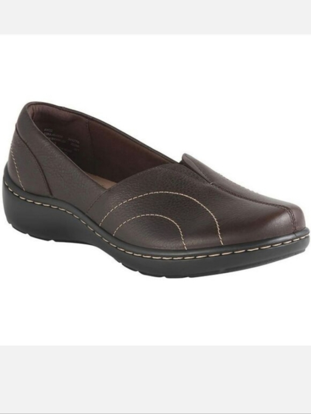 Clarks Cora Meadow Leather Arch Support Shoes In Brown Size 10W